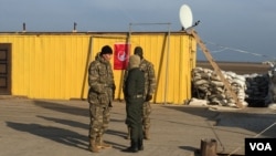 Members of the Noman Chelibijihan Battalion are mostly Tatars but group leaders tell VOA there are also Ukrainians, Chechens, and Afghans. (L. Ramirez/VOA)