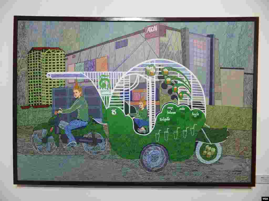 &laquo;ទៅរស់​១៨.៧.២០១៥&raquo;​ ​ដោយ​លោក​ភើ​ សុផុន​ បាន​ដាក់​បង្ហាញ​នៅ​វិចិត្រសាល​សិល្បៈ​សហគមន៍​មូលនិធិ​អាស៊ី​ ​ថ្ងៃ​ទី​២៩​ ខែ​កញ្ញា​ រហូត​ដល់​ថ្ងៃ​ទី​២៩​ ខែ​ធ្នូ​ ឆ្នាំ​២០១៥។ (សើ​ សាយ្យាណា/VOA)