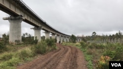 The railway line now stretches from the port city of Mombasa to Naivasha. Kenya hopes the railway will bring business and improve the country's fortunes. It cost $4.5 billion. (M. Yusuf/VOA)