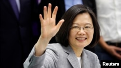 Taiwan President Tsai Ing-wen attends a ceremony to sign up for Democratic Progressive Party's 2020 presidential candidate nomination in Taipei, Taiwan, March 21, 2019. 