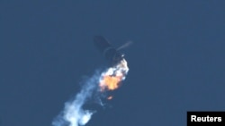 The SpaceX launches Starship SN9 for a test flight from its facilities in Boca Chica, Texas, U.S. Feb. 2, 2021. 