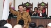 Jakarta's Governor Basuki "Ahok" Tjahaja Purnama gestures inside the courtroom during his blasphemy trial in Jakarta, Indonesia, Jan. 3, 2017.
