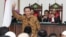 Jakarta's Governor Basuki "Ahok" Tjahaja Purnama gestures inside the courtroom during his blasphemy trial in Jakarta, Indonesia, Jan. 3, 2017.