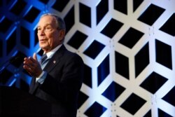 Democratic presidential candidate Mike Bloomberg speaks at the North Carolina Democratic Party's Blue NC Celebration, Feb. 29, 2020, in Charlotte, N.C.