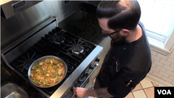 Executive Chef Matt Holmes cooks with Rumi Spice saffron at Café Bar-Ba-Reeba on Chicago.