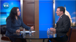 SkyPower CEO Kerry Adler talks to VOA's Navbahor Imamova, Washington, February 19, 2020