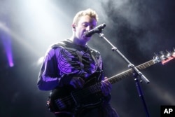 FILE - Tyler Joseph and twenty one pilots performs at the Big Ticket Fest at Metropolitan Park in Jacksonville, Florida.