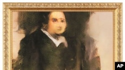 This photo provided by Christie's shows a portrait of Edmond de Belamy, a work of art created by artificial intelligence.