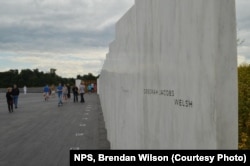 The Wall of Names - one marble panel for each passenger and crew member - follows the flight path of the doomed plane to the crash site.