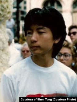 Shen Tong, shown in a 1989 photo in Boston, Massachusetts, was a student leader in China's pro-democracy demonstrations in Tiananmen Square.