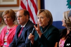 Democratic presidential candidate Hillary Clinton speaks during a campaign stop in Charleston, W.V., May 3, 2016.