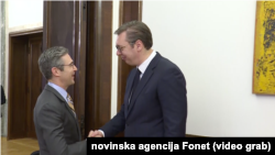 Izvršni potpredsednik Atlantskog saveta Dejmon Vilson sa predsednikom Srbije Aleksandrom Vučićem