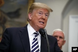 President Donald Trump speaks on North Korea in the Roosevelt Room of the White House, May 24, 2018.