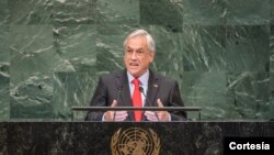 El presidente de Chile, Sebastián Piñera, se dirige a la Asamblea General. Septiembre 27, 2018