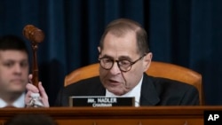 House Judiciary Committee Chairman Rep. Jerrold Nadler, D-N.Y., gavels a recess of a House Judiciary Committee markup of the articles of impeachment against President Donald Trump.