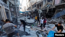 Aftermath of an Israeli strike in Khan Younis