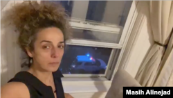 Screen grab of a Twitter video posted by VOA Persian TV host Masih Alinejad on July 13, 2021.