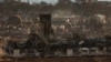 Rumah dan bangunan yang terbakar sebagai akibat dari kebakaran hutan, terlihat di Lahaina, Maui barat, Hawaii pada 12 Agustus 2023. (Foto: AFP)