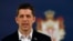 FILE - Serbian government official Marko Djuric speaks during a press conference in Belgrade, March 27, 2018. 