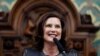 Gubernur Michigan Gretchen Whitmer menyampaikan pidato di hadapan anggota Senat Michigan di Lansing, Michigan, pada 29 Januari 2020. (Foto: AP/Al Goldis)