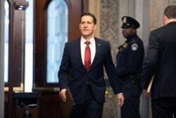 Sen. Ben Sasse, R-Neb., arrives on Capitol Hill in Washington, Jan. 31, 2020.