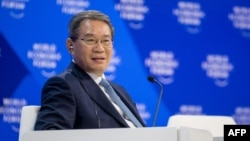 Chinese Premier Li Qiang looks on prior to the assembly during the annual meeting of the World Economic Forum in Davos on Jan. 16, 2024. Li is the highest-ranking Chinese leader to attend the meeting since 2017.
