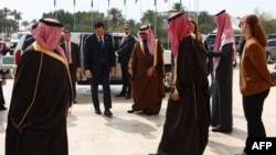 Министерот за надворешни работи на Саудиска Арабија го прими американскиот државен секретар во седиштето на саудиското Министерство за надворешни работи во Ријад на 17 февруари 2025 година