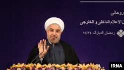Konferensi pers pertama Presiden baru Iran, Hassan Rouhani (6/8).