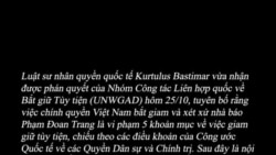 VOA phỏng vấn LS Kurtulus Bastimar về phán quyết của UNWGAD vụ Phạm Đoan Trang