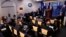 Reporters ask questions of President Donald Trump as he speaks about the coronavirus in the James Brady Press Briefing Room of the White House in Washington, April 17, 2020.