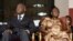 FILE - Laurent Gbagbo and his wife Simone Ehivet Gbagbo attend a memorial ceremony at Felix Houphouet Boigny stadium in Abidjan.