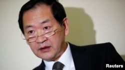 North Korea's ambassador to the United Nations Han Tae Song attends an interview with Reuters at the Permanent Mission of North Korea in Geneva, Switzerland, Nov. 17, 2017. 