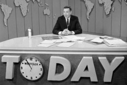 FILE - Hugh Downs hosts the Today show on NBC, March 10, 1966.