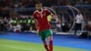 L'attaquant marocain Hakim Ziyech lors du match de football du groupe D de la Coupe d'Afrique des Nations 2019 entre le Maroc et la Côte d'Ivoire au stade Al Salam, Le Caire, le 28 juin 2019.
