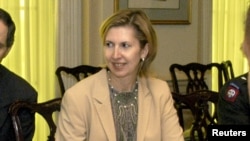FILE - Deputy Assistant Secretary of Defense for Eurasian Policy, Mira Ricardel takes part in a meeting at the Pentagon in Washington, U.S., October 9, 2003 in this photo obtained November 13, 2018. 