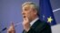 European Parliament President Antonio Tajani speaks during a media conference at the European Parliament in Brussels, March 29, 2017. 