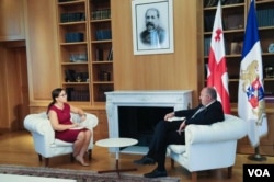 Nana Sajaia of VOA's Georgian service spoke with Georgian President Giorgi Margvelashvili, Aug 1, 2017. Photo by President's photographer Leli Blagonravova