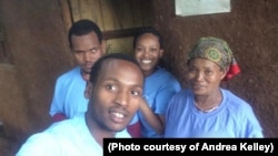 Amarech Kebede Richmond, at rear center, reconnected with her biological mother Abaynesh and brothers several years ago through Beteseb Felega-Ethiopian Adoption Connection. (Courtesy of Andrea Kelley)