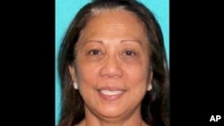 This undated photo provided by the Las Vegas Metropolitan Police Department shows Marilou Danley. Danley, 62, returned to the United States from the Philippines on Oct. 3, 2017, and was met at Los Angeles International Airport by FBI agents.