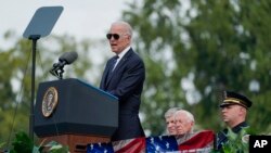 President Joe Biden addresses ceremony honoring fallen law enforcement officers at the 40th annual National Peace Officers' Memorial Service at the U.S. Capitol in Washington, Oct. 16, 2021.