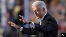 Former President Bill Clinton speaks at the Democratic National Convention in Denver. (2008 file photo)