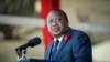Kenya's President Uhuru Kenyatta speaks during the state funeral of Kenya's former president Daniel arap Moi, at Nyayo Stadium in the capital Nairobi, Feb. 11, 2020. 