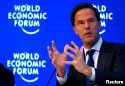 Mark Rutte, Prime Minister of the Netherlands attends the World Economic Forum annual meeting in Davos, Switzerland, Jan. 19, 2017.