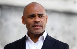 The Mayor of Bristol, Marvin Rees, speaks to the press in Bristol, England, June 8, 2020.