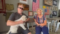 Thomas and Roselinda Brown donated winter clothes to Afghan refugees, who had arrived at the nearby U.S. air base.