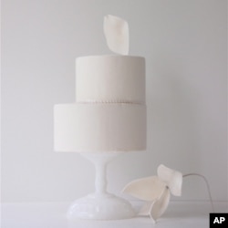 Maggie Austin's ballet aesthetic is evident in her creations. "A lot of times, with my cakes, there’s always an element that goes up and off to the right a little bit, angling upwards,” she says.