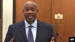 Prosecutor Jerry Blackwell, questions witness Darnella Frazier during opening statements, March 30, 2021, in the trial of former Minneapolis police officer Derek Chauvin, in the May 25, 2020, death of George Floyd at the Courthouse in Minneapolis, Minn.