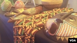 Some Ghanaian art and textiles were on display at the Africa Day gala in Washington, May 27, 2016.