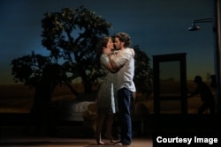 Kelli O’Hara and Steven Pasquale in "The Bridges of Madison County" on Broadway. (Photo by Joan Marcus)