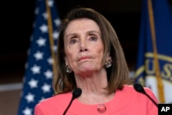 Speaker of the House Nancy Pelosi, D-Calif., speaks to the media at a news conference on Capitol Hill in Washington, May 2, 2019.